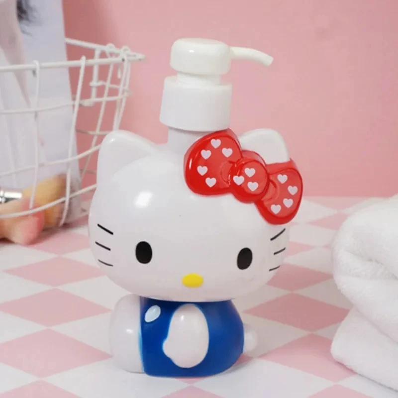 Sanrio My Melody Hello Kitty Soap Bottle Liquid Soap Dispenser Refillable Empty Shampoo Conditioner Container Bathroom Supplies