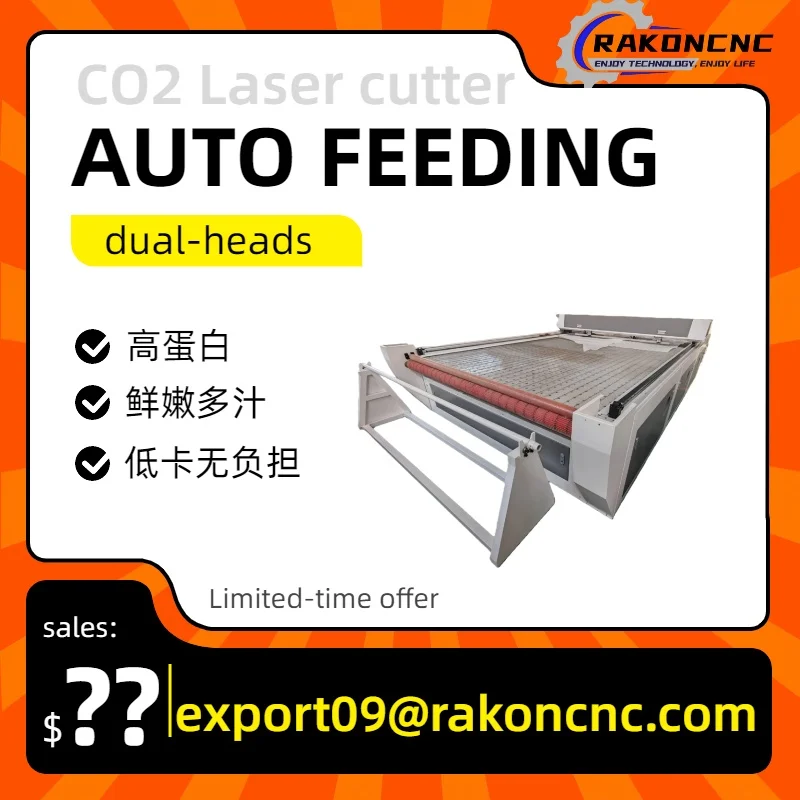Incisore laser CO2 60w 100w 130w Macchina per incisore laser CO2 Alimentazione automatica Utensili da taglio Lazer per legno Pelle con doppia testa