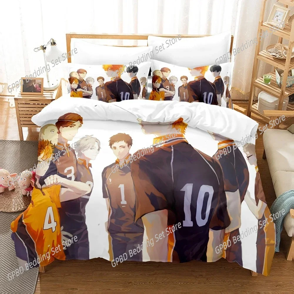 Haikyu Japan Famous Anime Bedding Set Bedroom Soft Modern Bedspreads Comefortable Kids Duvet Cover Quilt Cover And Pillowcase
