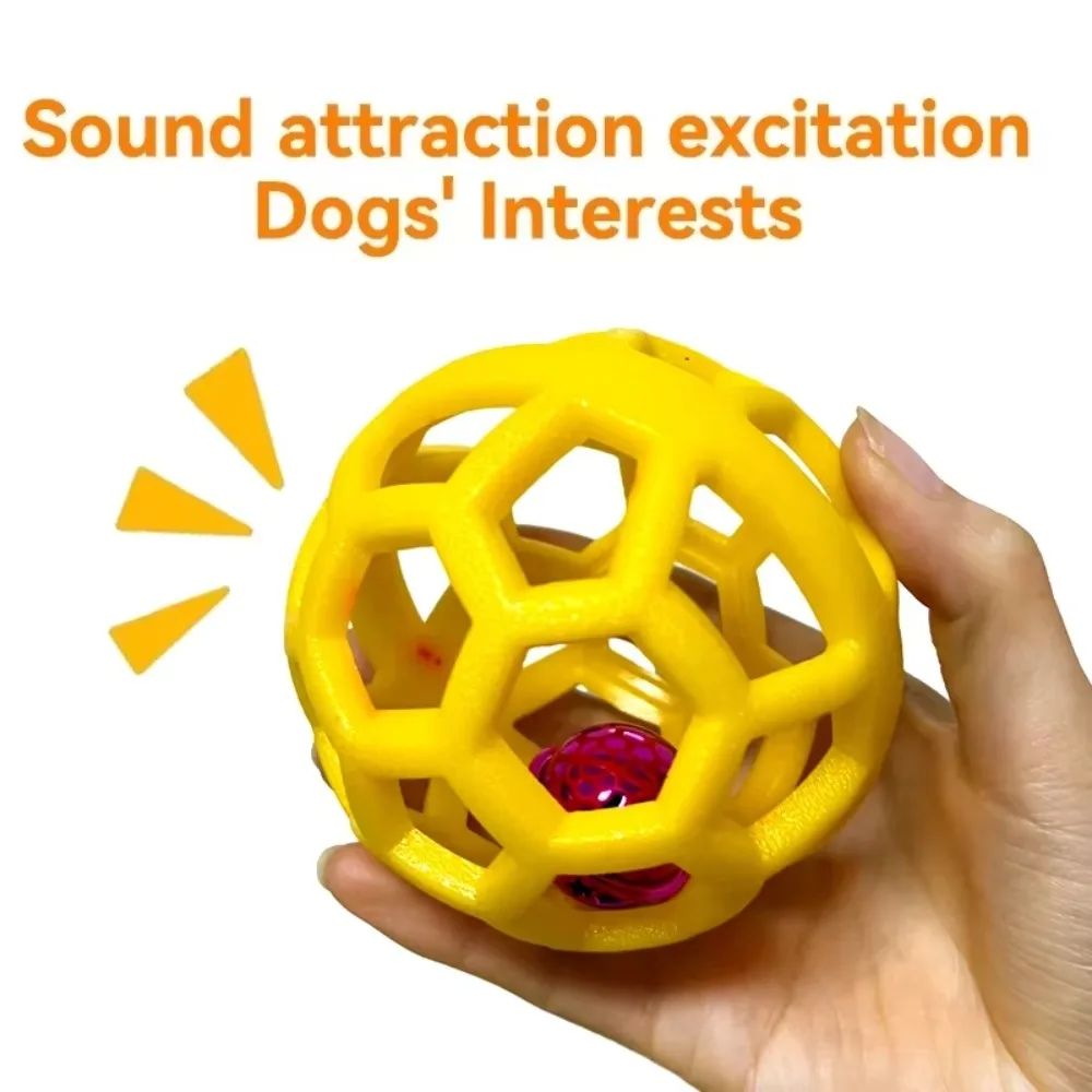 Hundehohles Ballspielzeug, Gummi-Kauspielzeug für Hunde, Reinigung der Zähne, Backenzahn, bissfestes Spielzeug mit Glocke, Welpen-Trainingsspiel – Detail 22