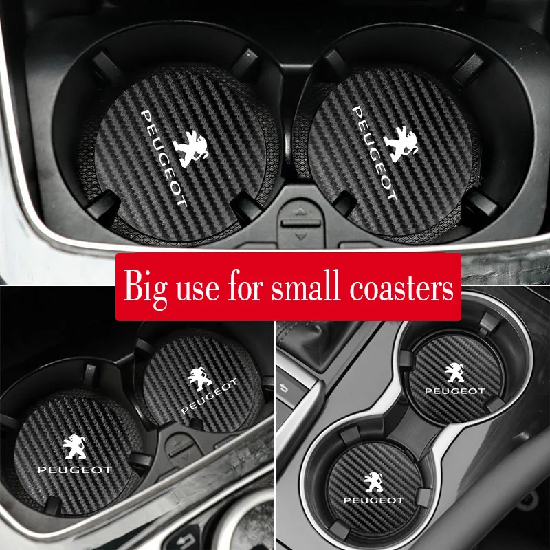 2er-Set Auto-Getränkeuntersetzer, rutschfeste Becherhalter-Matten für Peugeot 206 307 308 207 3008 208 407 508 2008 5008 301 406 408 607 4008 107 – Detail 4