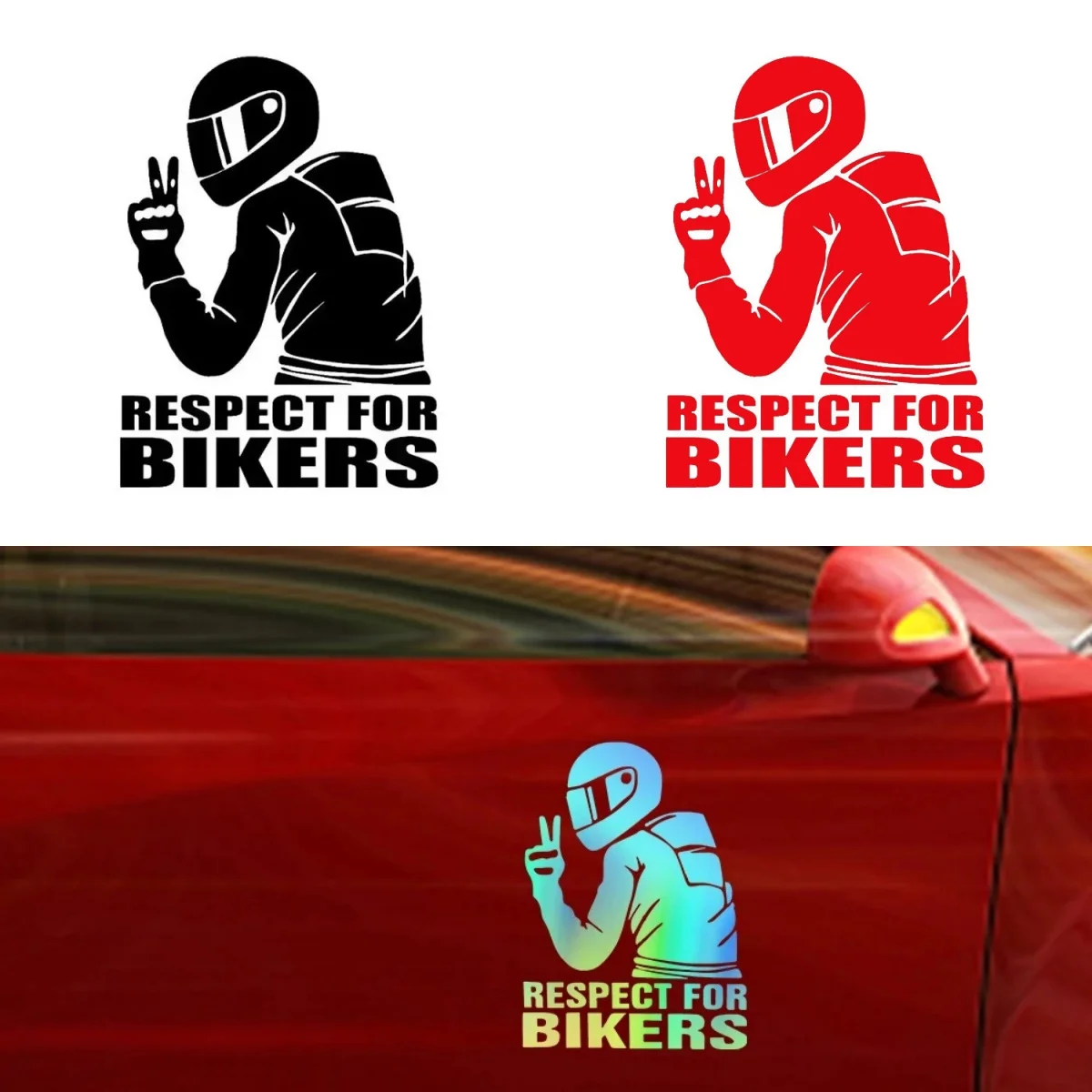 

Vigilant Rider Motorcycle Reflective Vinyl Stickers Waterproof Safety Decals for Helmets Bumpers High-Visibility Car Stickers