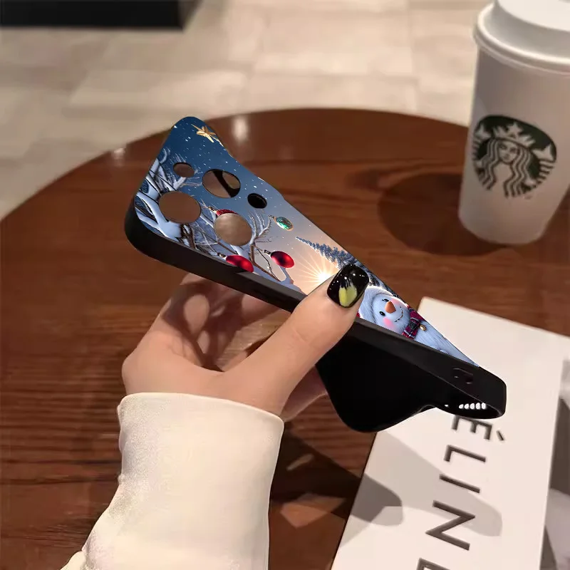 Creative Winter Cute Snowman Christmas Tree Pattern Case For iPhone 17 16 Pro Max 15 14 13 12 11 XS XR 7 8 Plus 16E 17 Air Cover - náhled 5