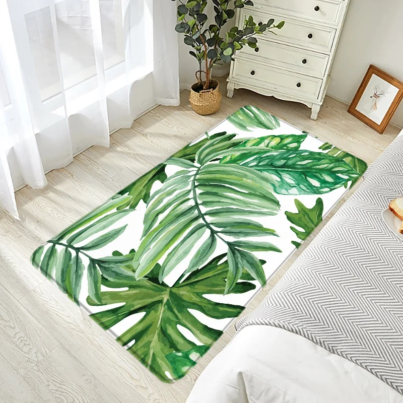 Kitchen Floor Mat Room Monstera Melt in Green Doormat Entrance to Home Decoration Accessories Bathroom Mats Rugs Design Carpet