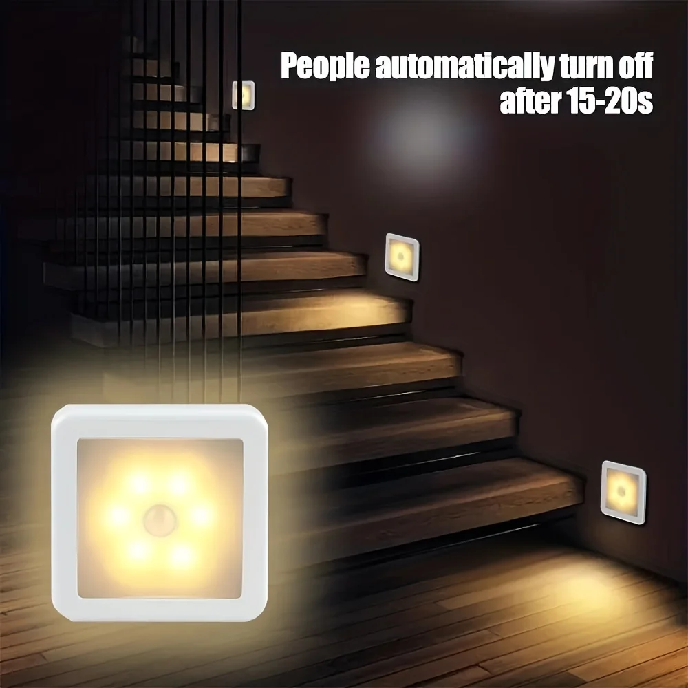 Automatic LED Night Light Motion Sensor Activated Lamp Perfect for Bathroom Bedroom Toilet Staircase Cabinet Lighting