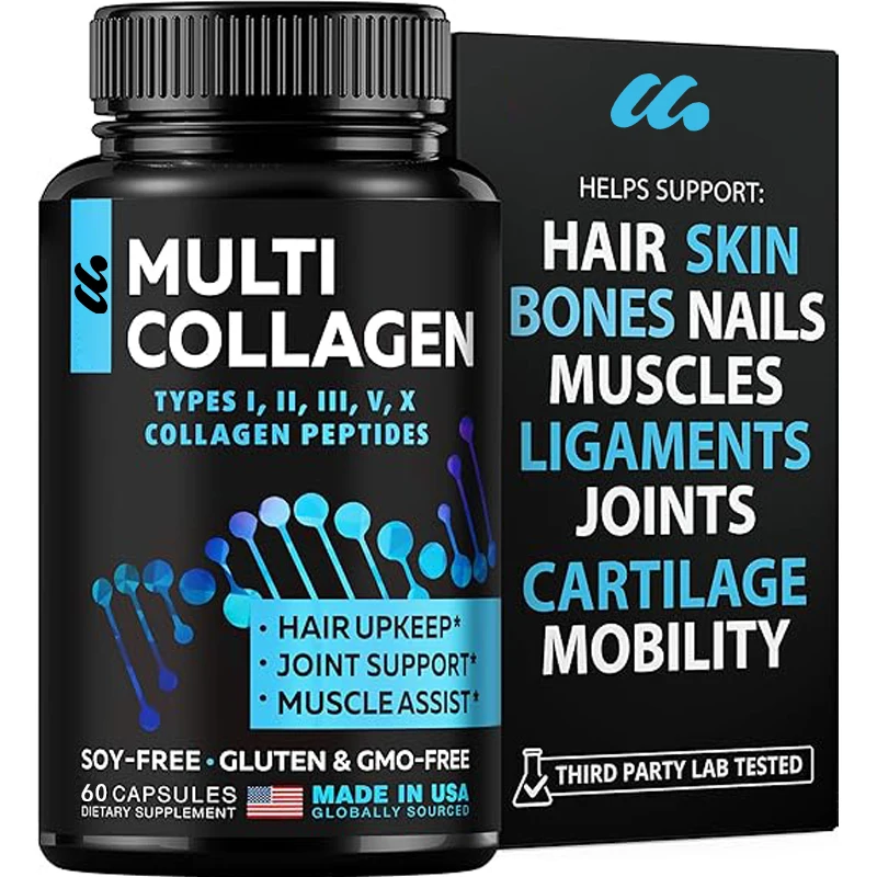 Male and Female Collagen Supplements - Joint Cow Collagen, Hydrolyzed Collagen - Non GMO, Gluten Free, 60 capsules