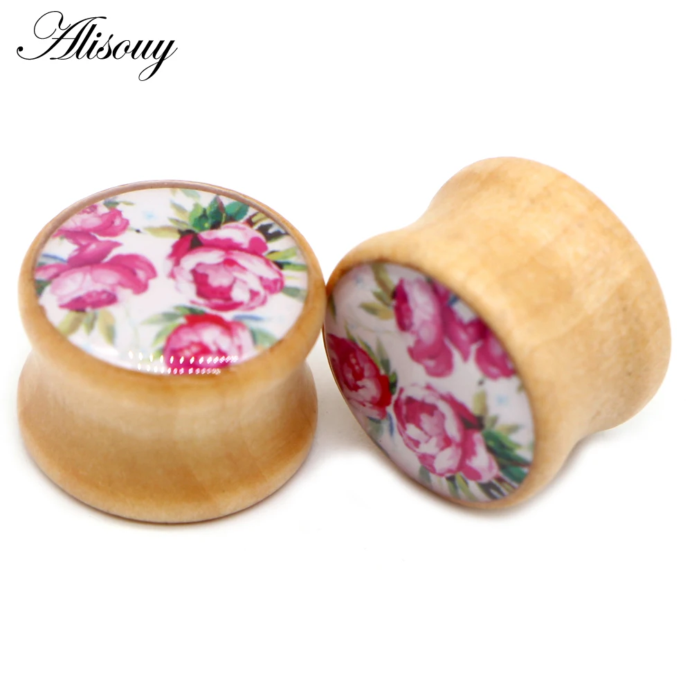 2 Pieces 8-20mm New Wood Ear Plugs Gauges Earrings Women Men Flesh Tunnel Expander Piercing Stretcher Body Piercing Jewelry