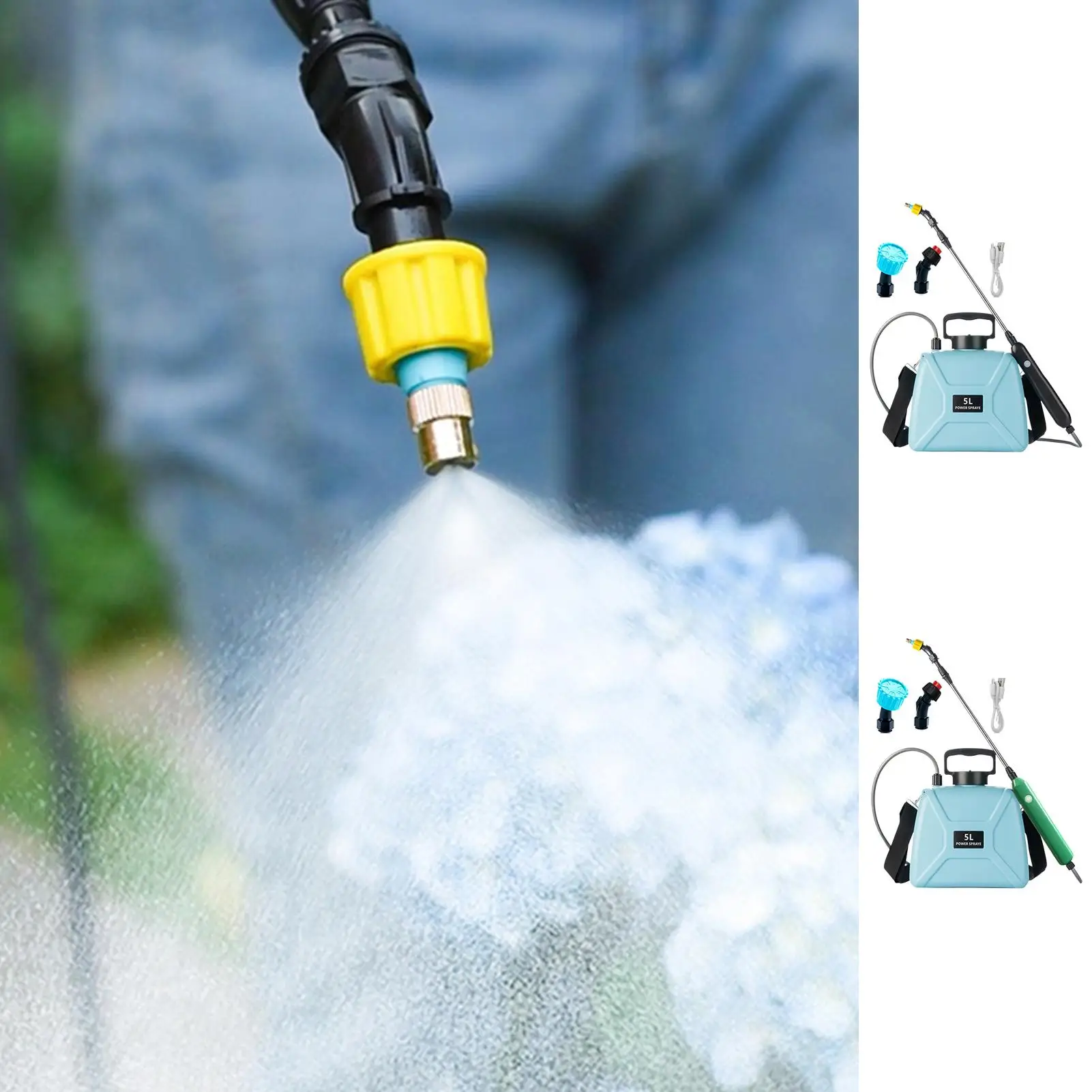 

Electric Garden Sprayer 5L Electric Backpack Sprayer 3 Mist Nozzles Watering Tool with Shoulder Strap Telescopic Wand