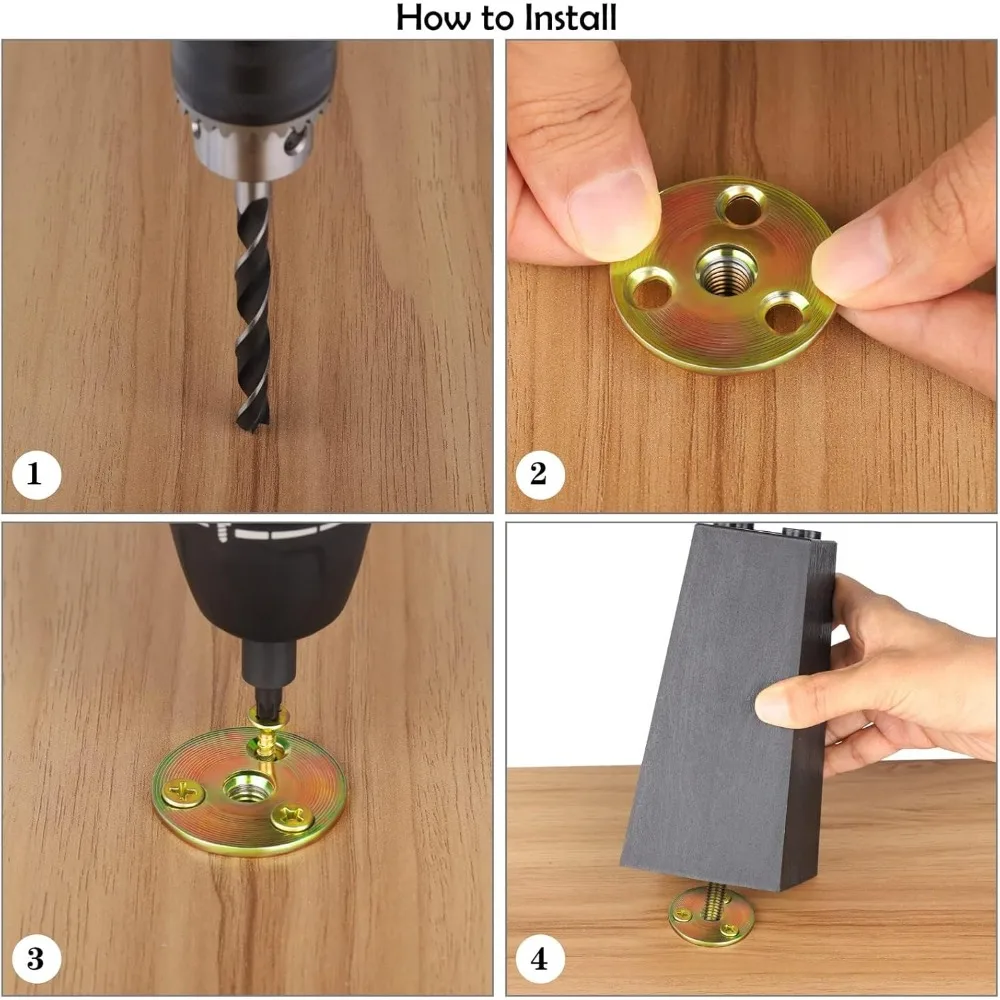 Confezione da 8 gambe per mobili da 5,7 pollici gambe per divano in plastica piedi affusolati quadrati gambe per divano con viti con dadi a T M8 per gambe divano