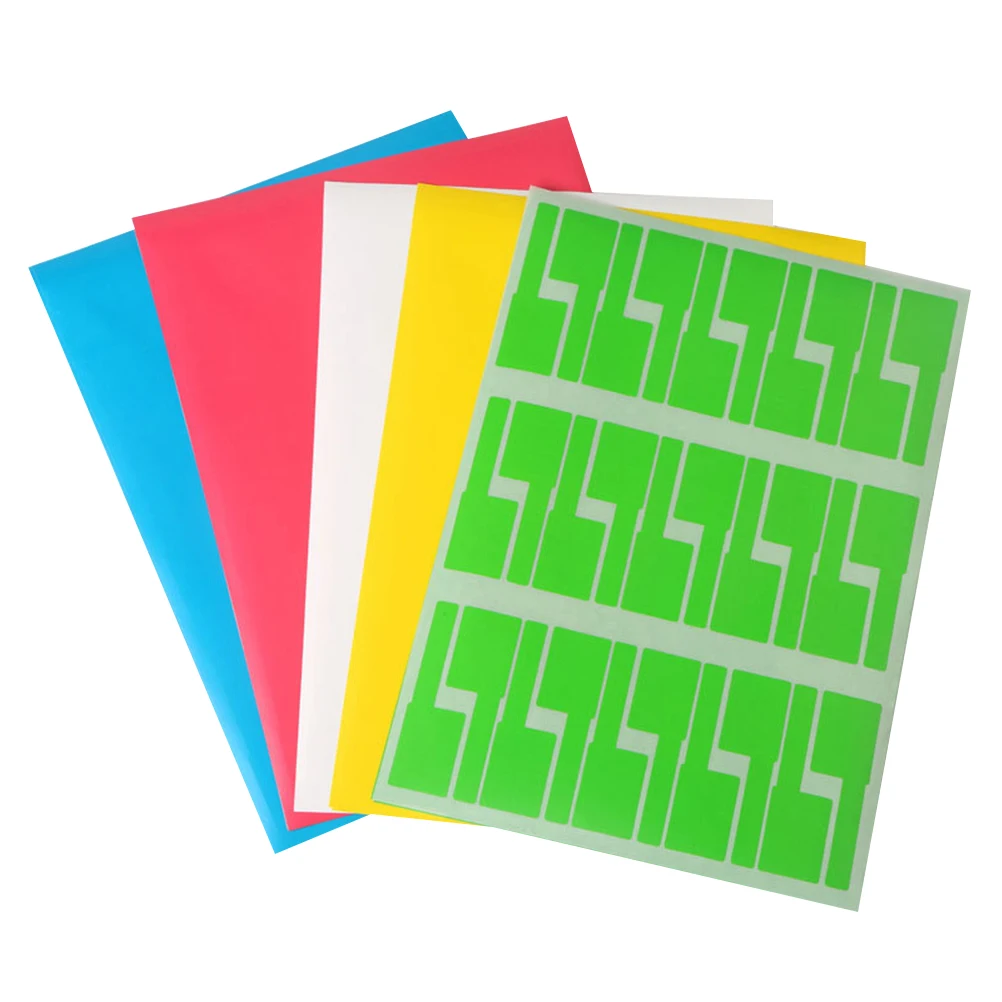 

15 Pcs Network Cable Label Sticker A4 Size Multi-color Blank Labels Stickers Creative Shape Identification Markers Tags