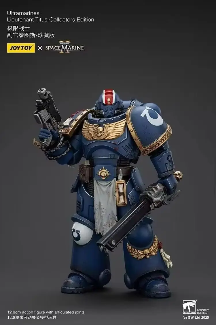 JOYTOY Warhammer 40K Ultramarines Lieutenant Titus-Collectors Edition ตัวเลขการกระทําคอลเลกชันตุ๊กตาของขวัญตกแต่งเดิม