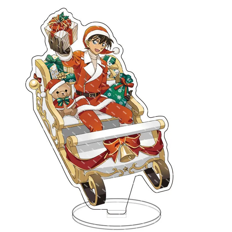 Detective Conan Acrylic Stand Edogawa Conan Christmas Outfit Desktop Decoration Anime Character Collectible Keychain Jewelry