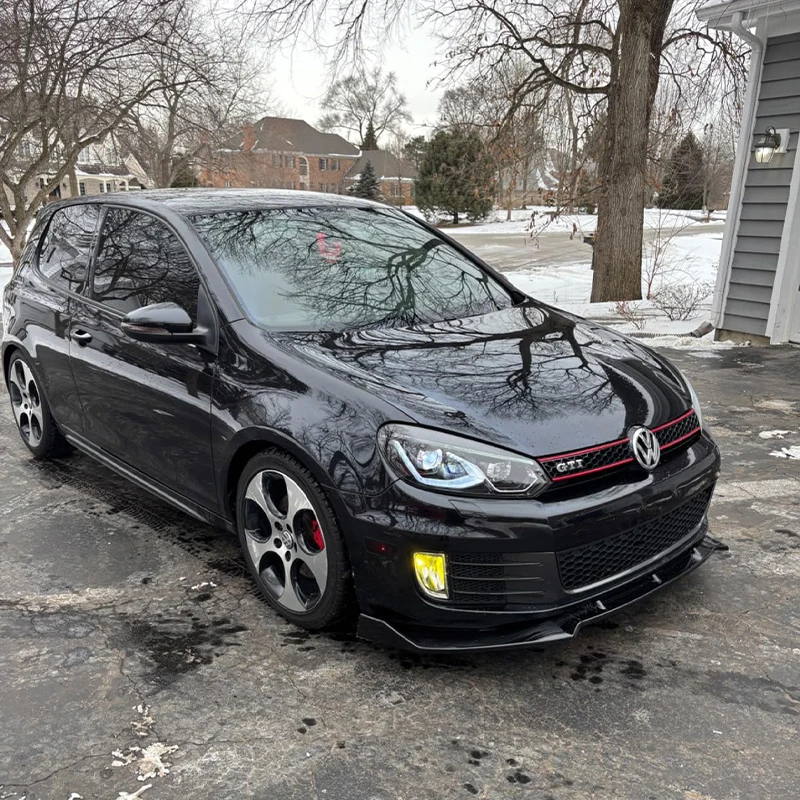 골프 6 MK6 GTI GTD 2008 2009 2010 2011 2012 2013용 자동차 앞 범퍼 스플리터 립 디퓨저 바디 키트 스포일러 가드 썸네일 3