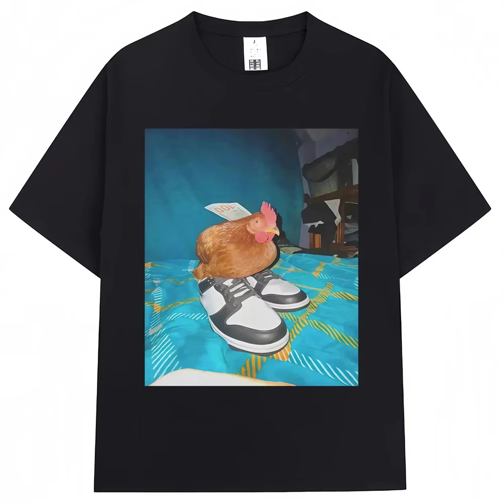 Funny Dripped Out Chicken Meme Print T-shirts Humor Chicken 