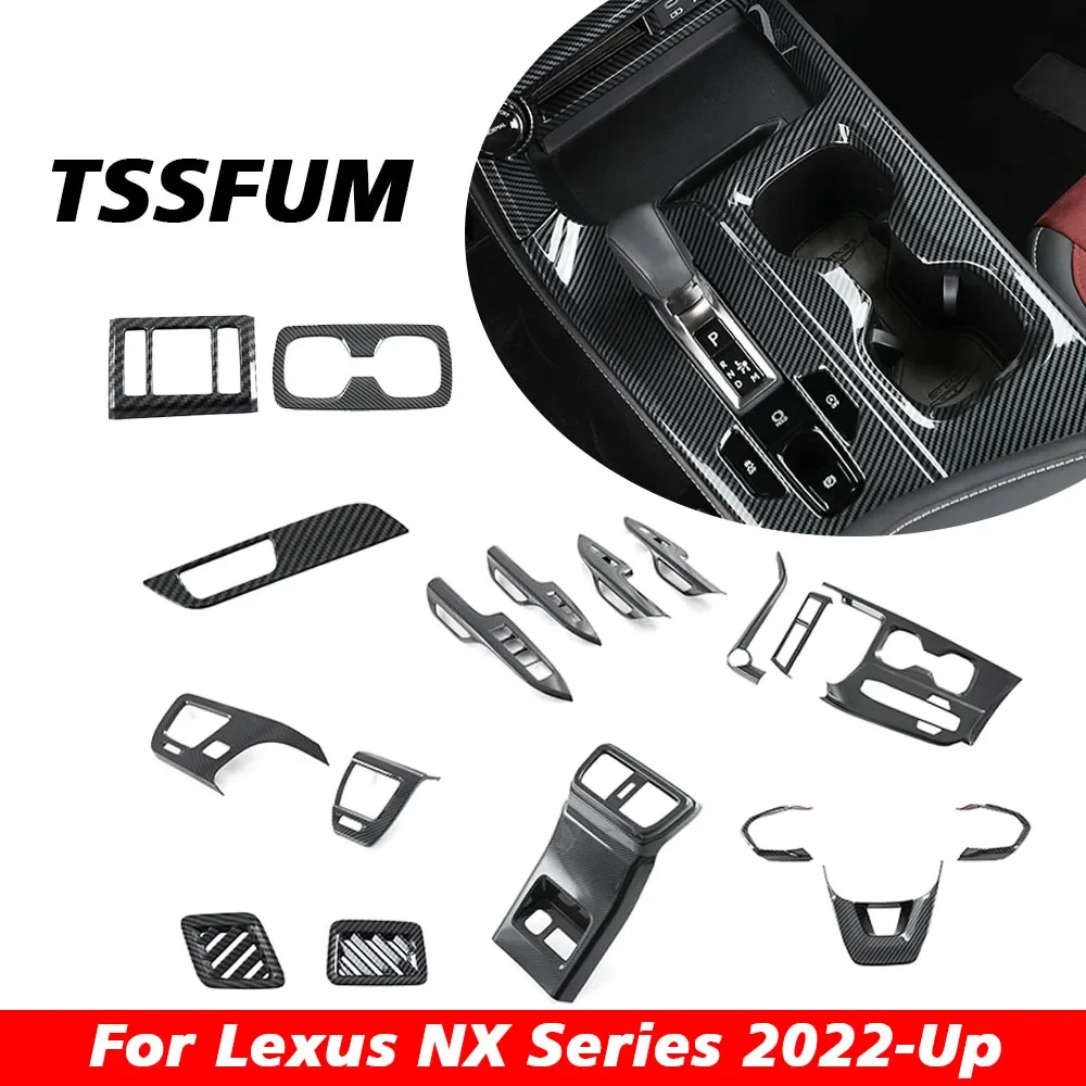 For Lexus AZ20 NX 250 350 350h F Sport 2022-UP Car Interior ABS Carbon Fiber Car Sticker Gear Shift Panel Cover Interior Trim