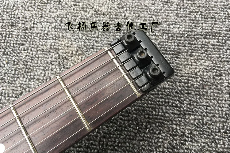 Headless Electric Guitar Matte Black White Colors 6 String Basswood GT-PRO Portable Metal MusicTravel Accept Custom Any Style