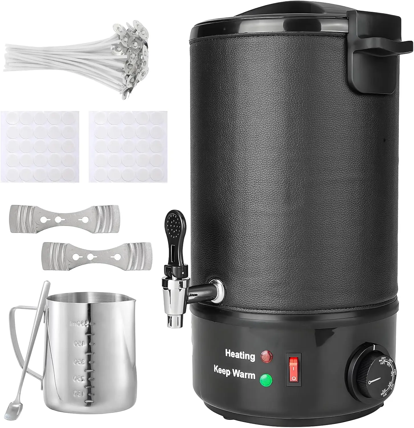 

8L Wax Melter for Candle Making - Electric with Spout, Temp Control, Quick Melt for Soy, Paraffin, Beeswax