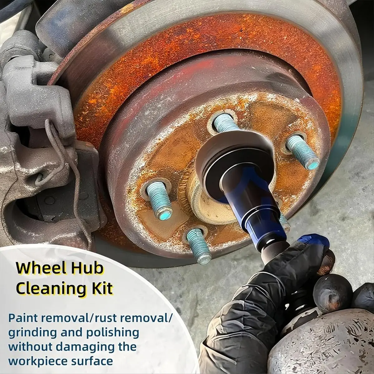 Budget-Friendly-Wheel Hub Cleaning Kit, Quick Rust Removal for Lug Studs and , Wheel Stud and Hub Cleaner Includes 8 Pads