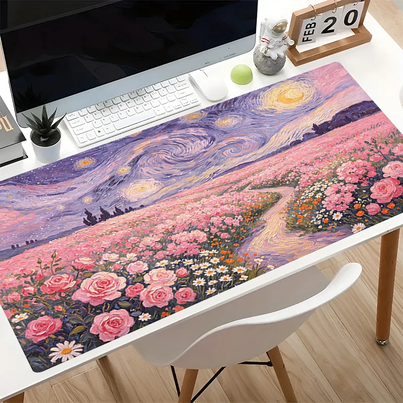 Large Mouse Pad Gaming E-sports Mousepad Pink Anime Castle Keyboard Pad Laptop Computer Gamer Desk Mat Cute Decorative Mausepad
