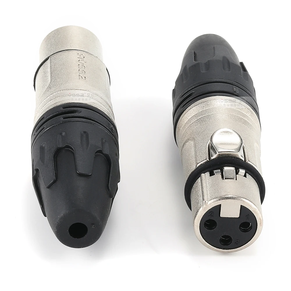 Цветной металлический кабель XLR, позолоченный 3-контактный штекер XLR, штекер XLR для аудио динамиков, микрофонов, сбалансированный кабель XLR