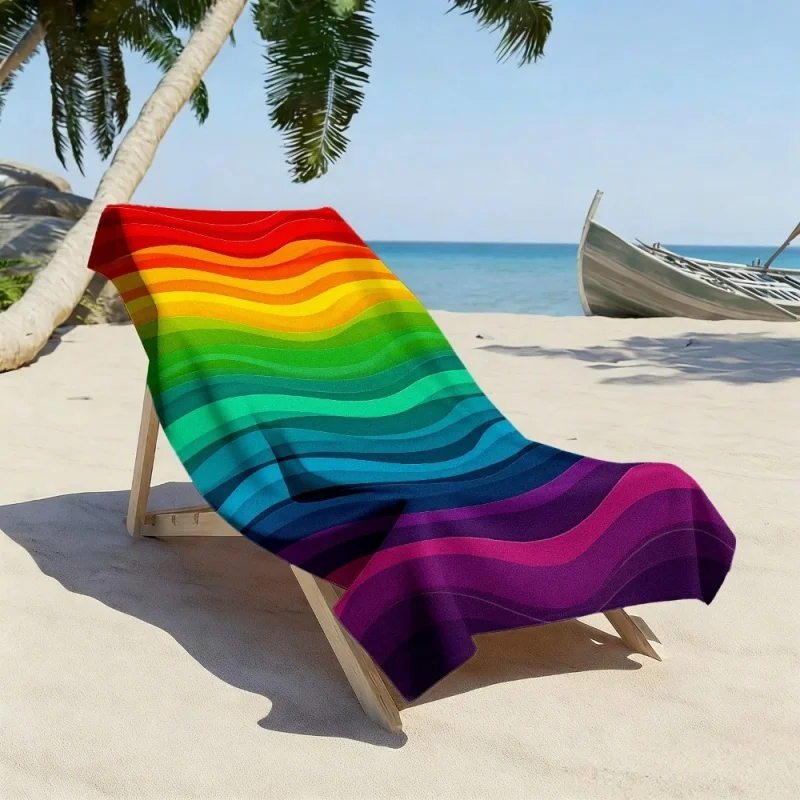 Rainbow Love Beach Towel Highly Absorbent Durable Easy To Carry Lightweight and Quick Drying Diving Pool Parties Birthday Gifts