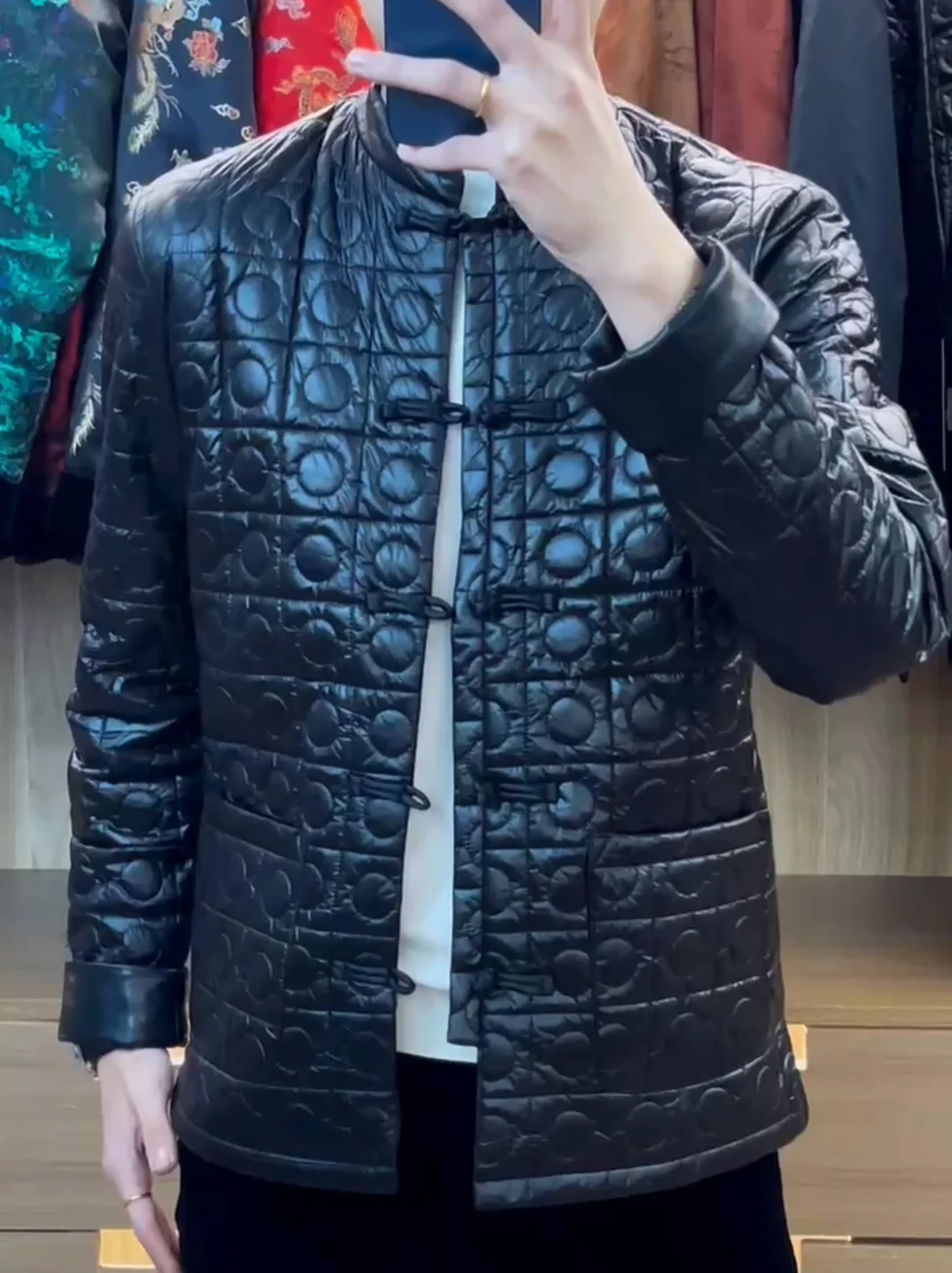 

Casual Comfortable Faionable Thin Cotton Button Decorated Qing Dynas Costume Jaet for Young Men in Autumn Winter