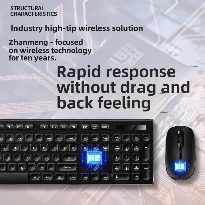 Wireless Keyboard and Mouse Kit, Bluetooth 5.0 and 2.4G, Mini Silent Multimedia Keyboard and Mouse Combination