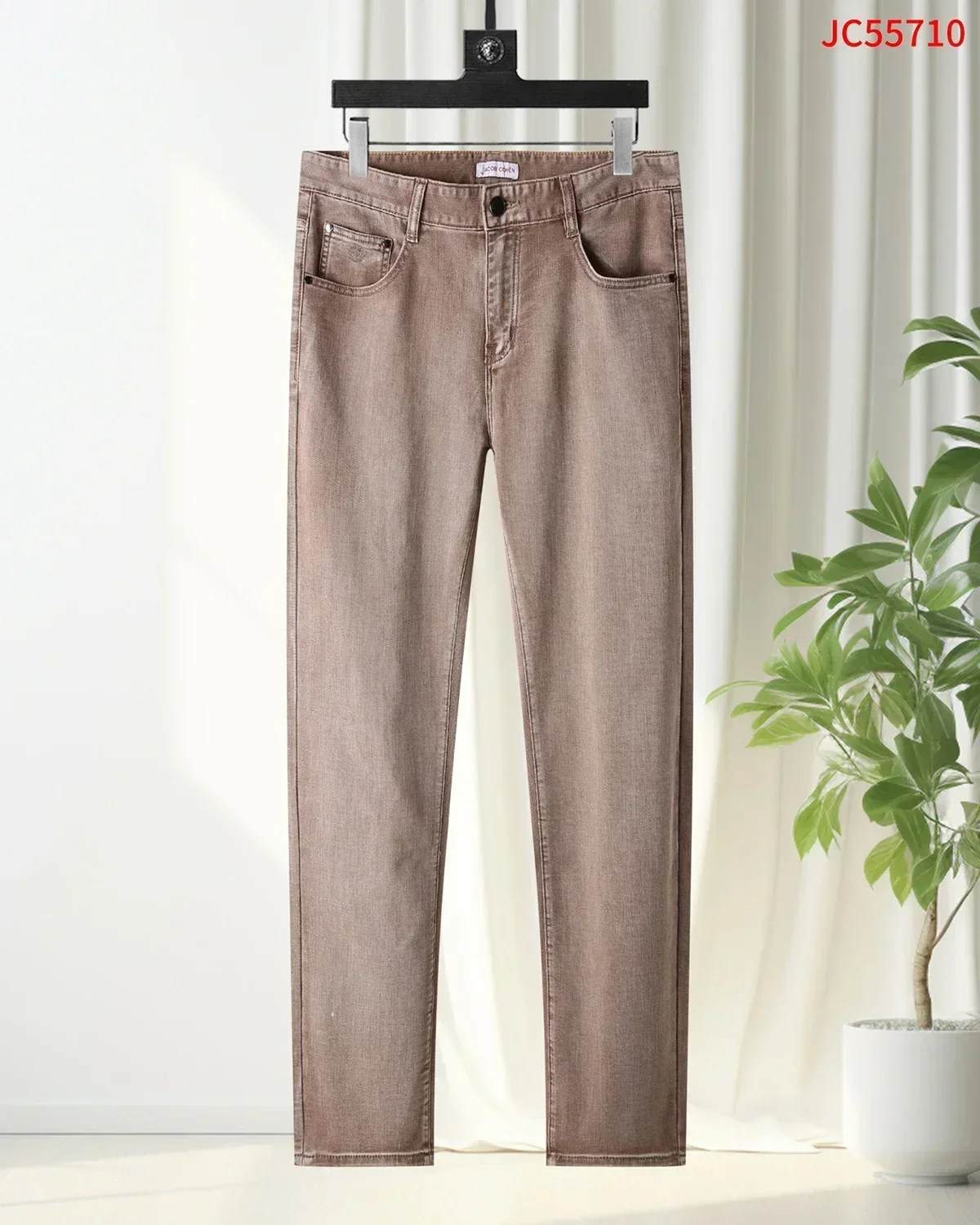 OECHSLI Jeans Thin Cotton Men 2025 Spring Summer new Button breathable Embroidery Straight Big size 30-40 Pants