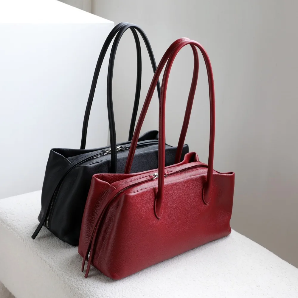 Autumn and Winter Retro Matte Leather Handbag Multi-compartment Temperament Versatile Natural Armpit Texture Unique Fashion