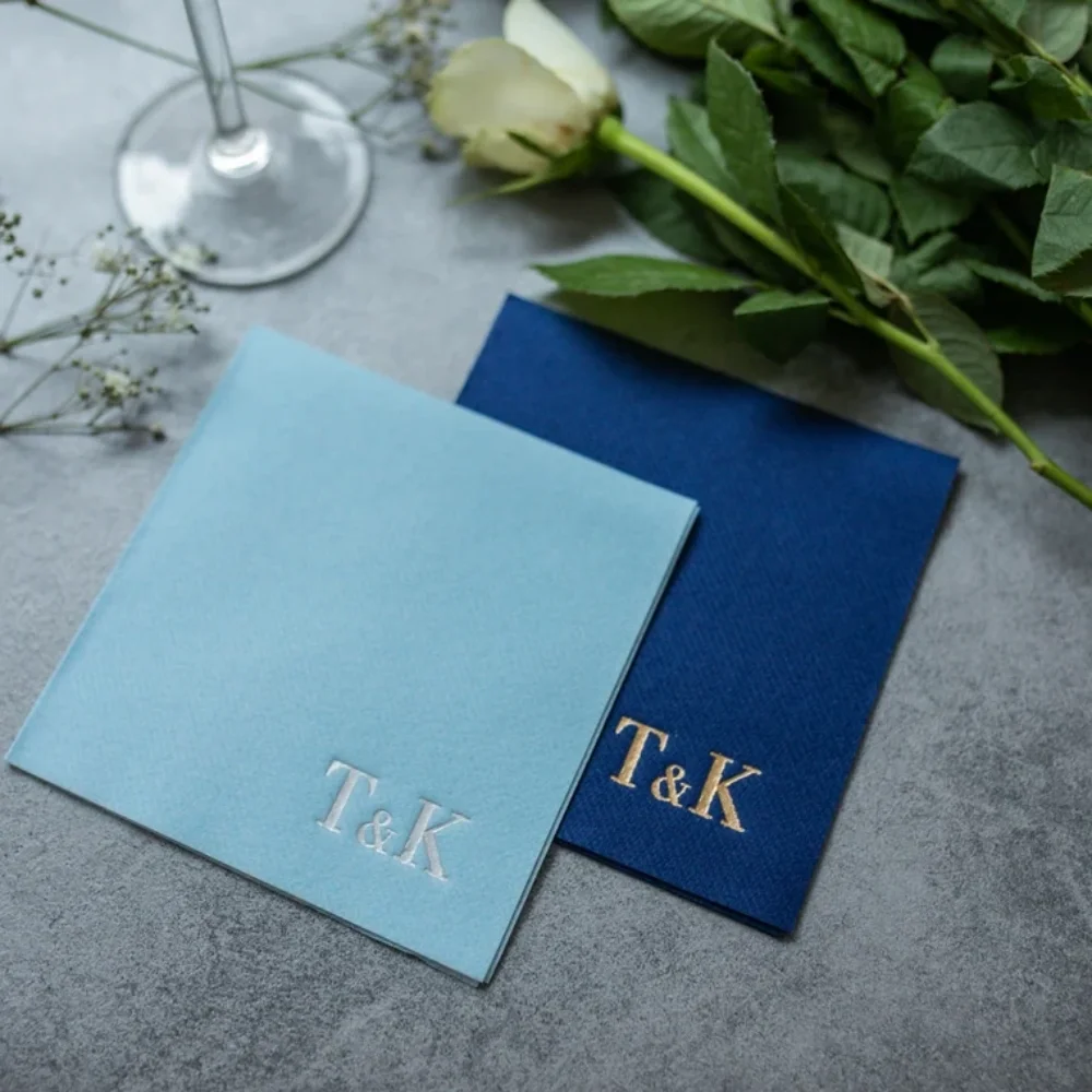 80 Personalized cocktail Napkins wedding,soft linen like,airlaid Custom wedding Napkins,Napkins for wedding,Monogramed Napkins