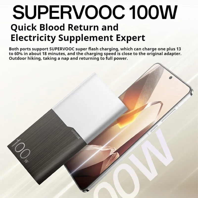 OnePlus SUPERVOOC 100 واط قوة البنك 12000 مللي أمبير سعة كبيرة بنك الطاقة المحمول المحمولة PowerBank مخصص ملحقات الهاتف المحمول