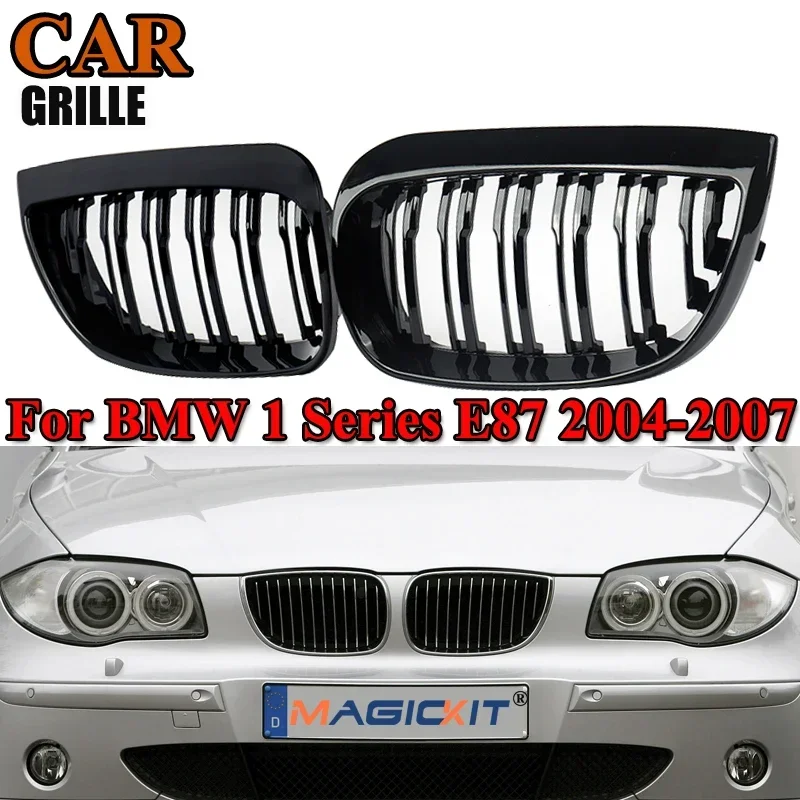 

MagicKit FOR BMW 1-Series E87 Front Bumper Kindly GrilleGloss Black Dual Line2004-2007 Pre-facelift