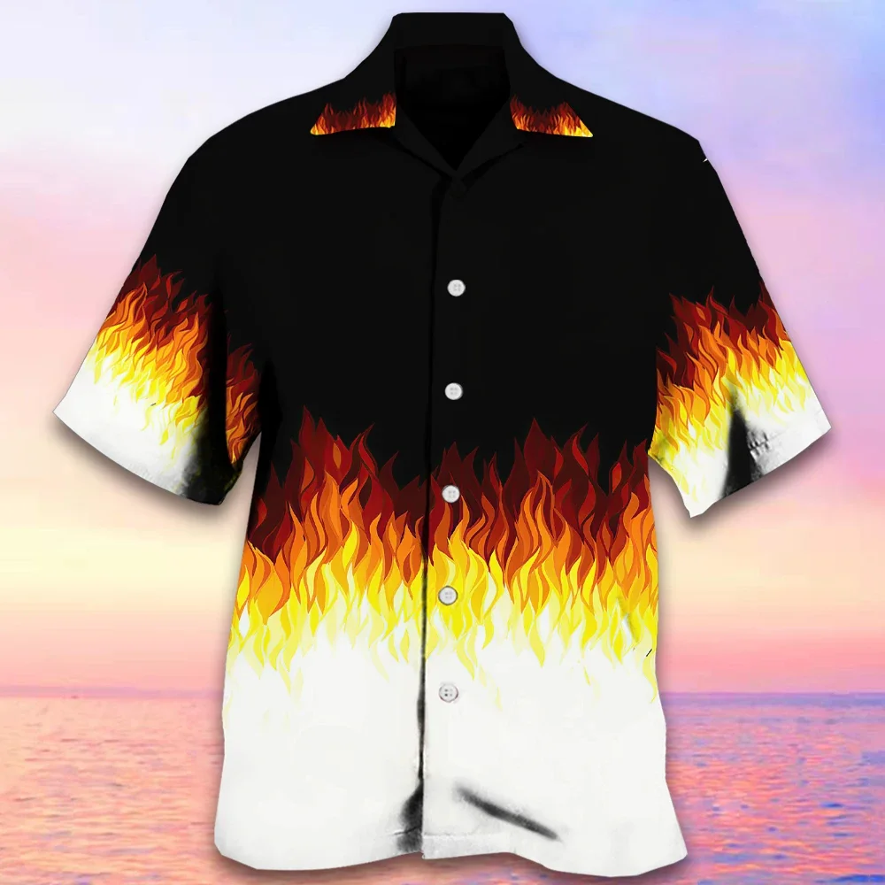 Short Sleeve Leopard Men's Shirts For Man Clothing Hawaiian Fashion 3D Print Thin Lapel Floral Casual Oversized Imported Camisa