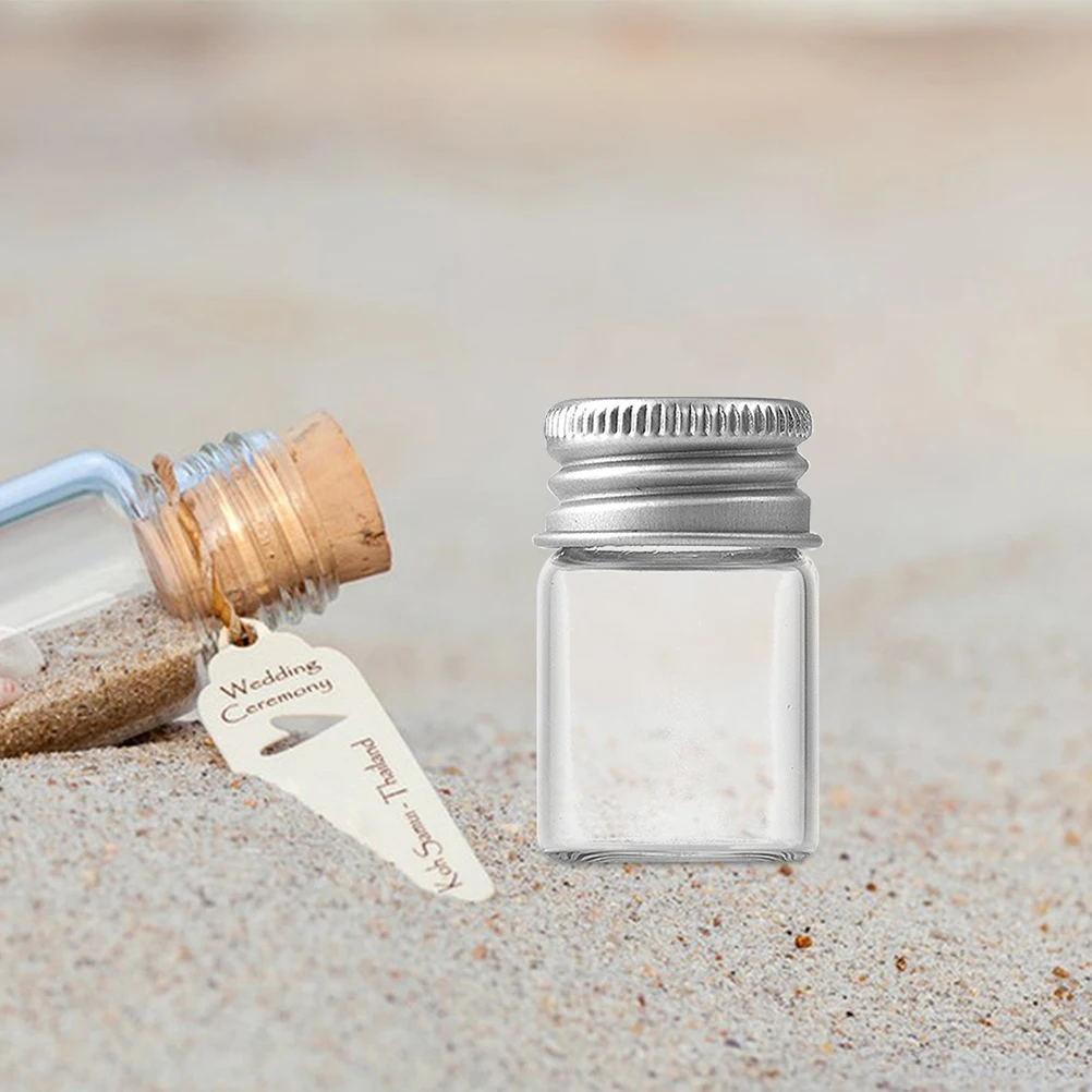 

30Pcs Mini Glass Bottles Transparent Small Jars Empty Screw Top Vials Aluminum Caps for Sample Oils DIY Use