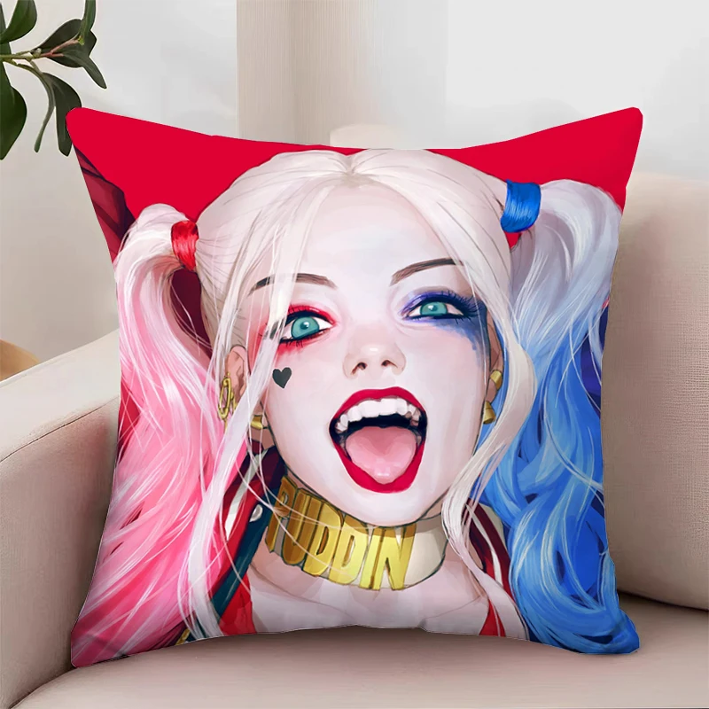 

H-Harley Quinn Pillow Covers Decorative Luxury Cushion Cover for Living Room Cushions Home Decor Aesthetic Room Decoration 45x45