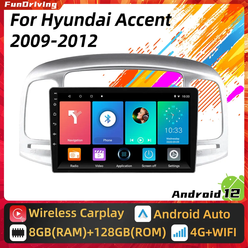 

Автомагнитола для Hyundai Accent 2006 - 2011 2 Din Android мультимедийный плеер экран стерео GPS навигация блок Авторадио Carplay