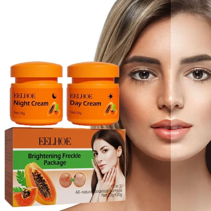 Melasma Papaya creme facial para mulheres, reduzir linhas finas, iluminar o creme de dia, hidratante, melhorar a pele escura maçante, creme noturno