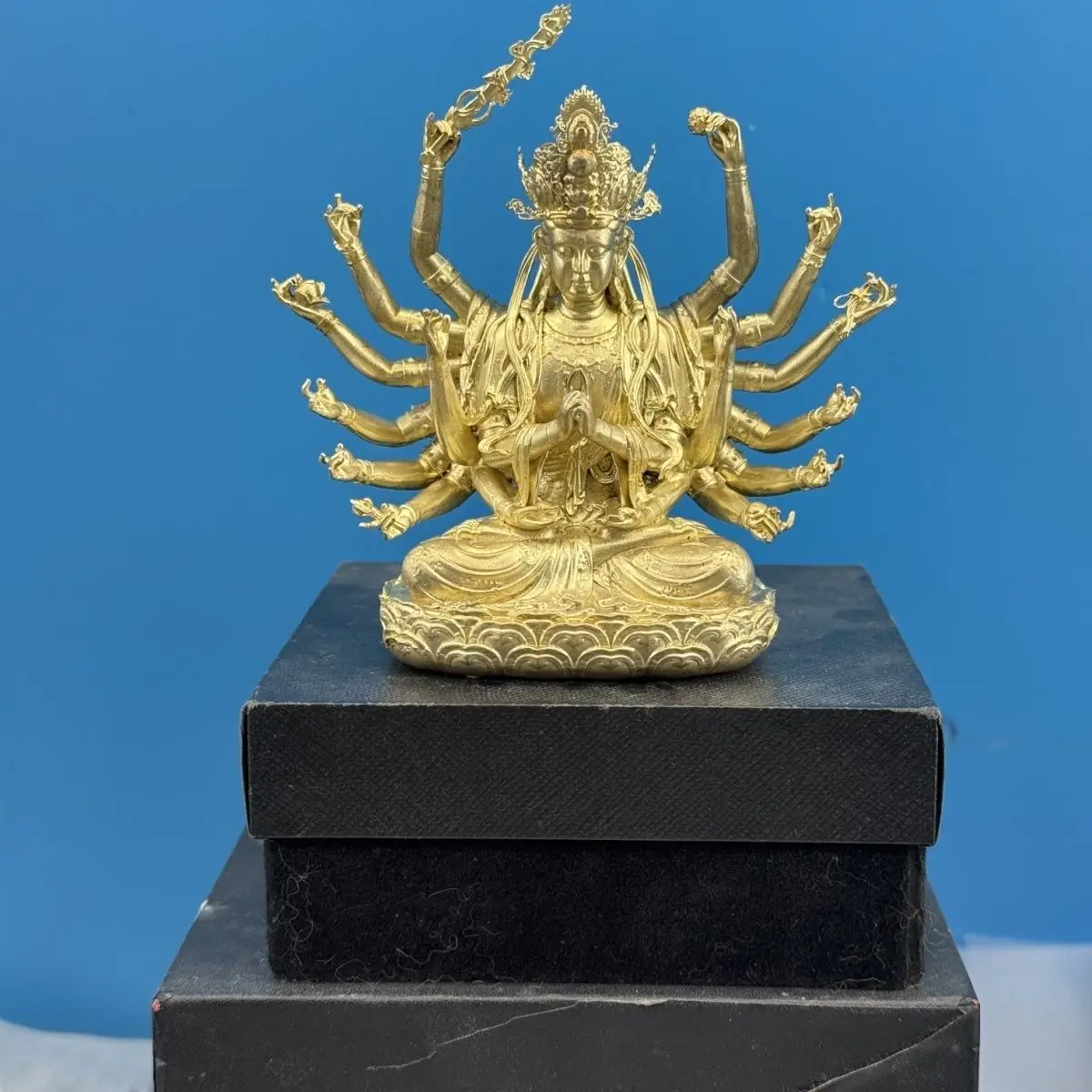 

100mm Junti Bodhisattva Statue, Junti Buddha Mother Statue Ornament Brass