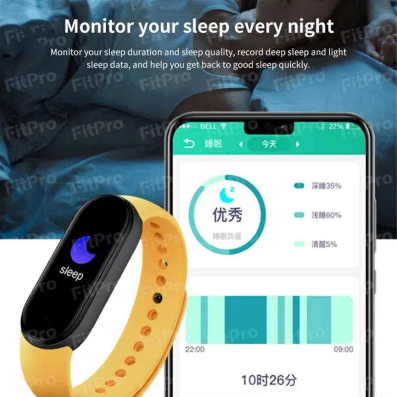 M7 Smart Band Watch Silicone Frequenza cardiaca Fitness Tracker Monitor della pressione arteriosa Smartwatch Sport impermeabile per Mi Band 7