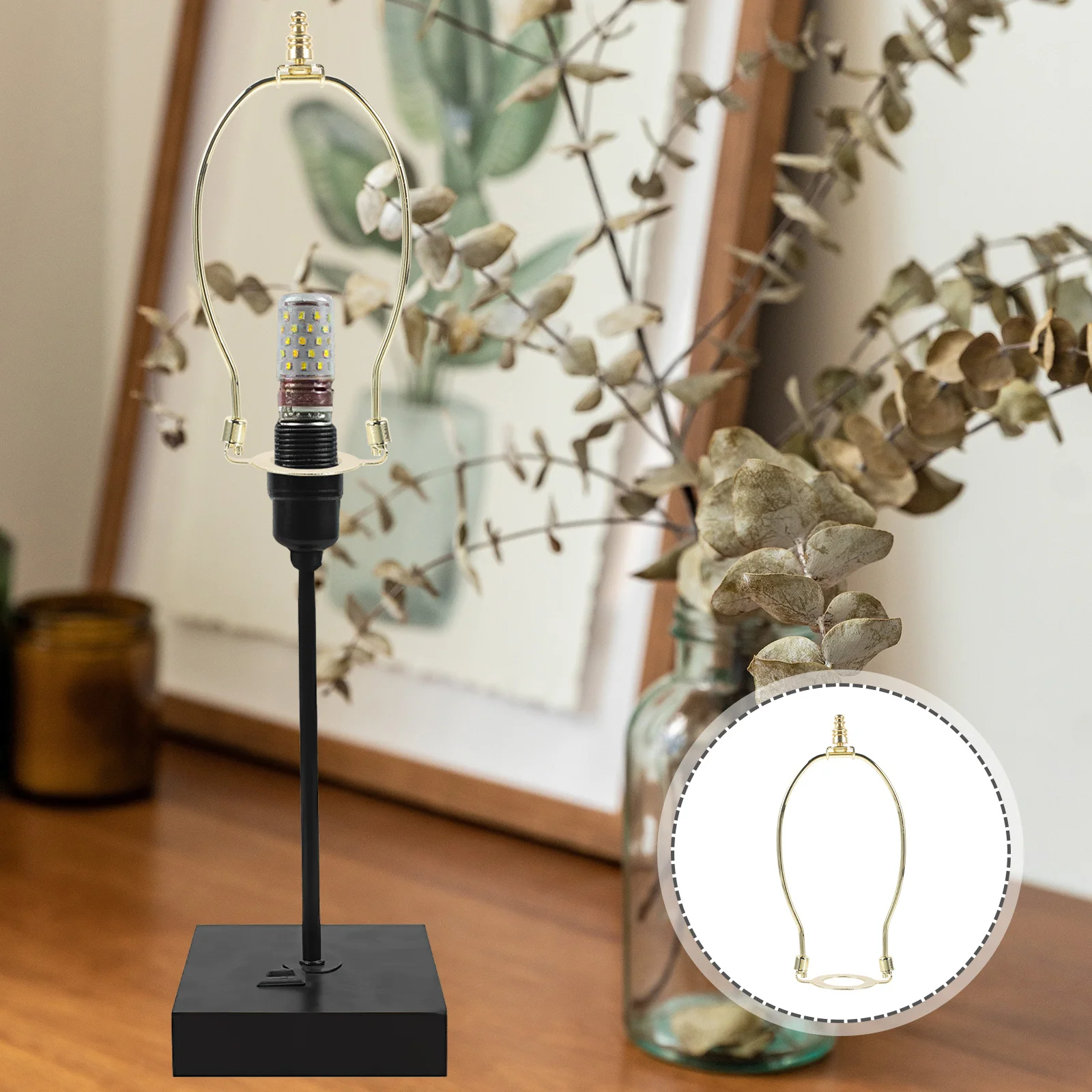 

1 Pair 8 Inch Lamp Harp Holder For E26 Socket Durable Lightweight Design Easy Install Diy Lighting Replacement Part For Table