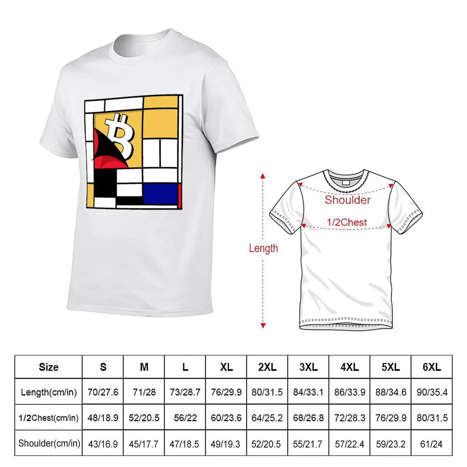 Bitcoin: Mondrain is Satoshi T-Shirt t shirt personalised t shirt for man 100 percent cotton man graphic t shirt T-Shirt