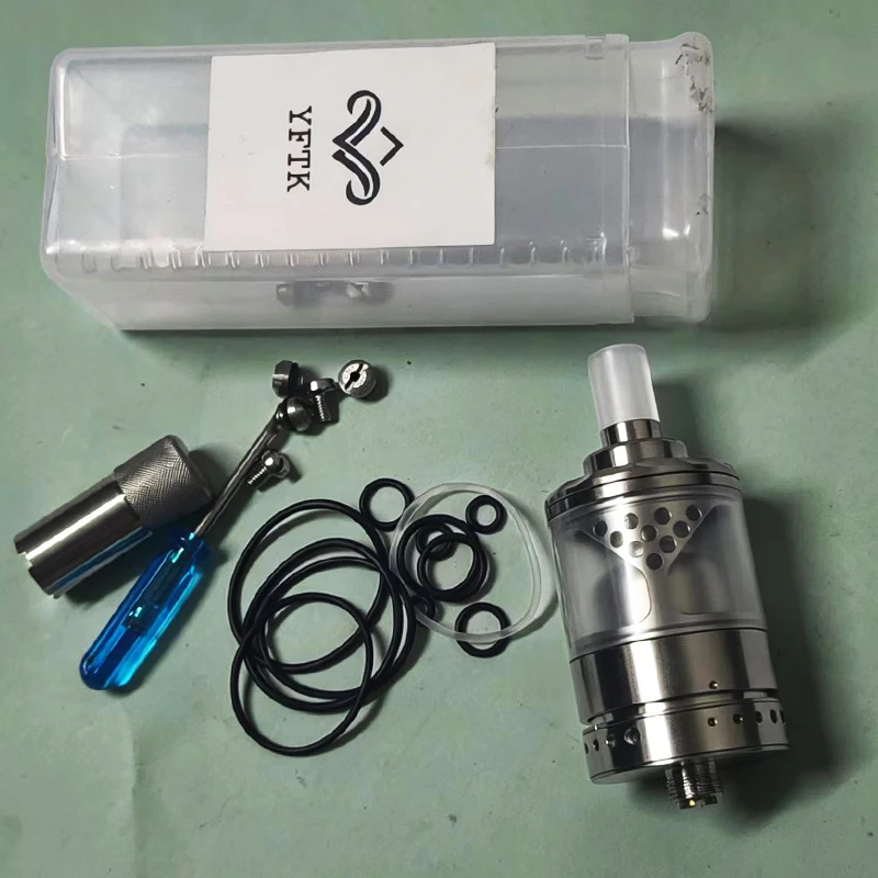 YFTK Hurricane 1.4 NG RTA Rebuildable Tank 3.0ml 24mm 316 Stainless Steel Bottom Adjustable Airflow VSHurricane V2 V3 pare Part