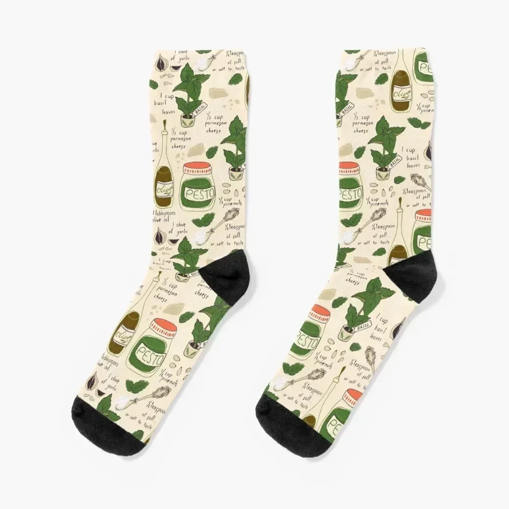 

Pesto Recipe Ingredients Cooking Kitchen Pattern Socks Novelties hiking Women's Socks Men's