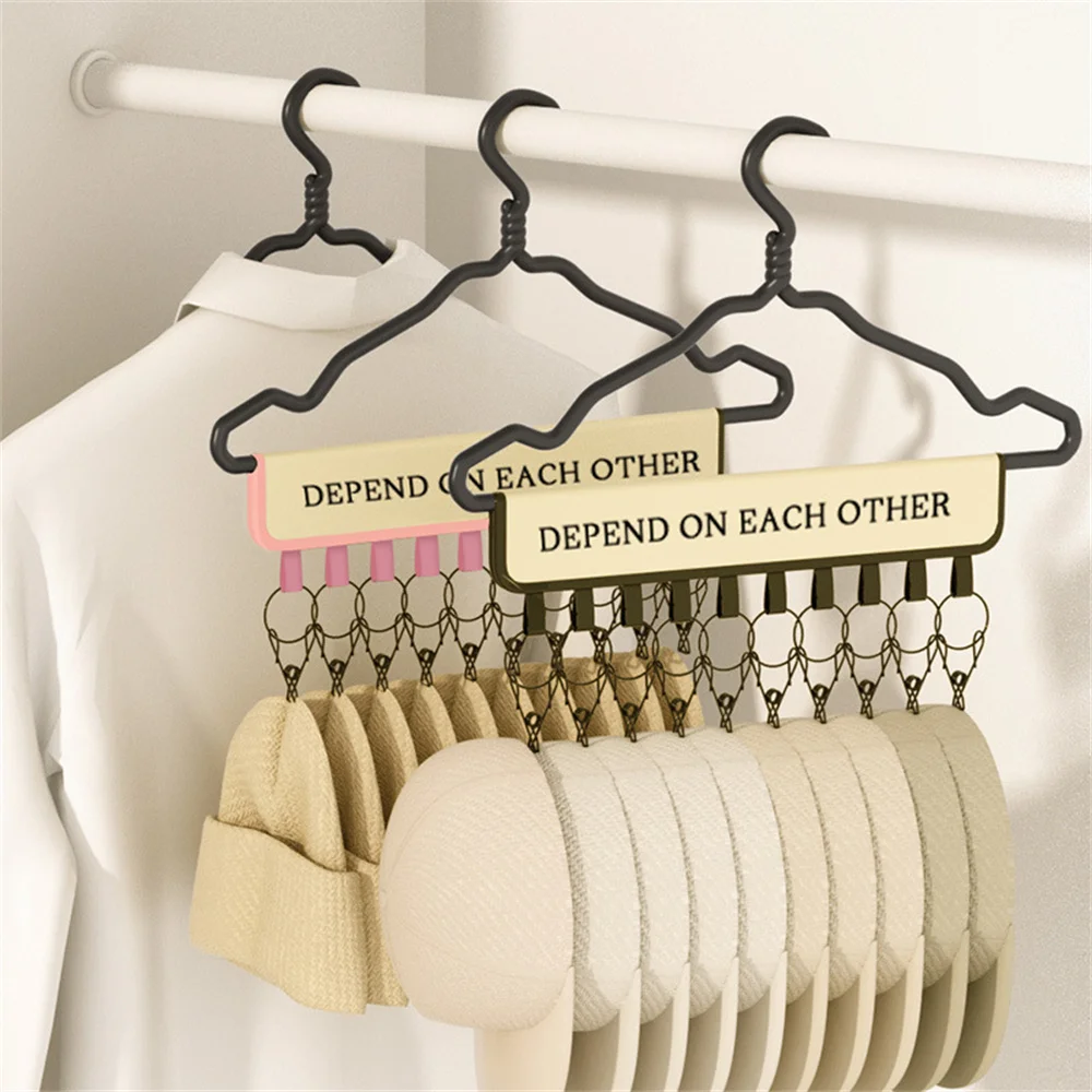 Multi Clip Hanger Non-woven Fabric + Iron Easy To Use Easy To Carry Large Capacity Adjustable Clothes Storage Hat Storage Rack