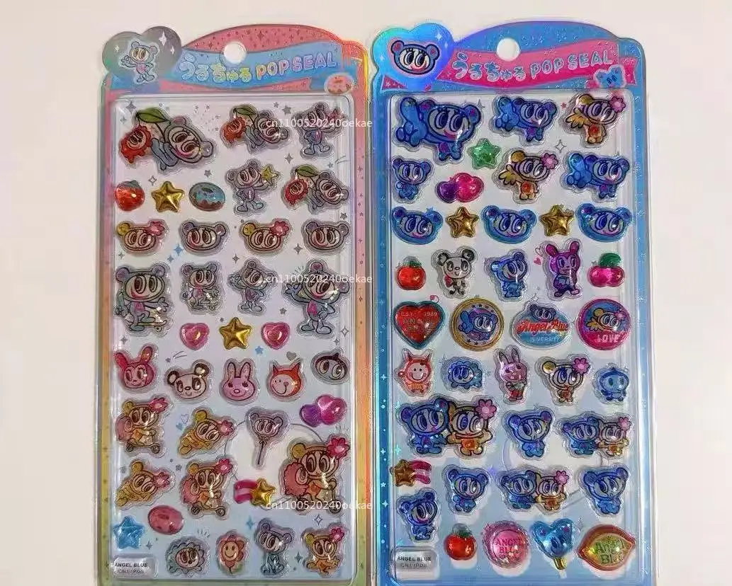 エンジェルブルーウェーブ水保湿ステッカー日本語 3D レリーフステッカー子供の妖精装飾ステッカーお祭りギフト