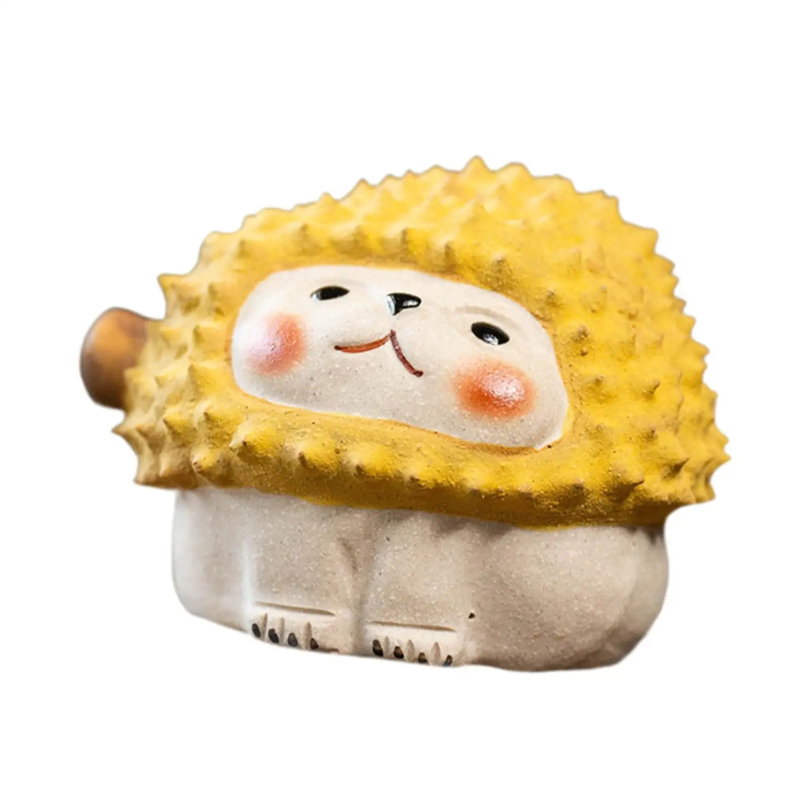Durian Animal Statue, Tea Pet Ornament Collectible Fruit Durian Figurine Cute Durian Sculpture for Tea House Desktop Bookcase