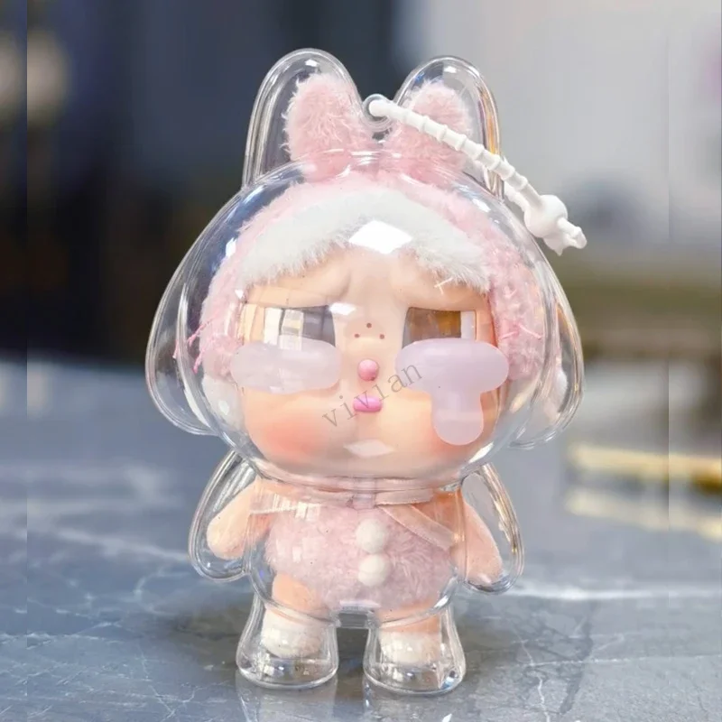 투명 보호 커버, POPMART CRYBABY 시리즈 먼지 케이스, 우는 아기 비닐 봉제 얼굴 보호 케이스, 보호 커버