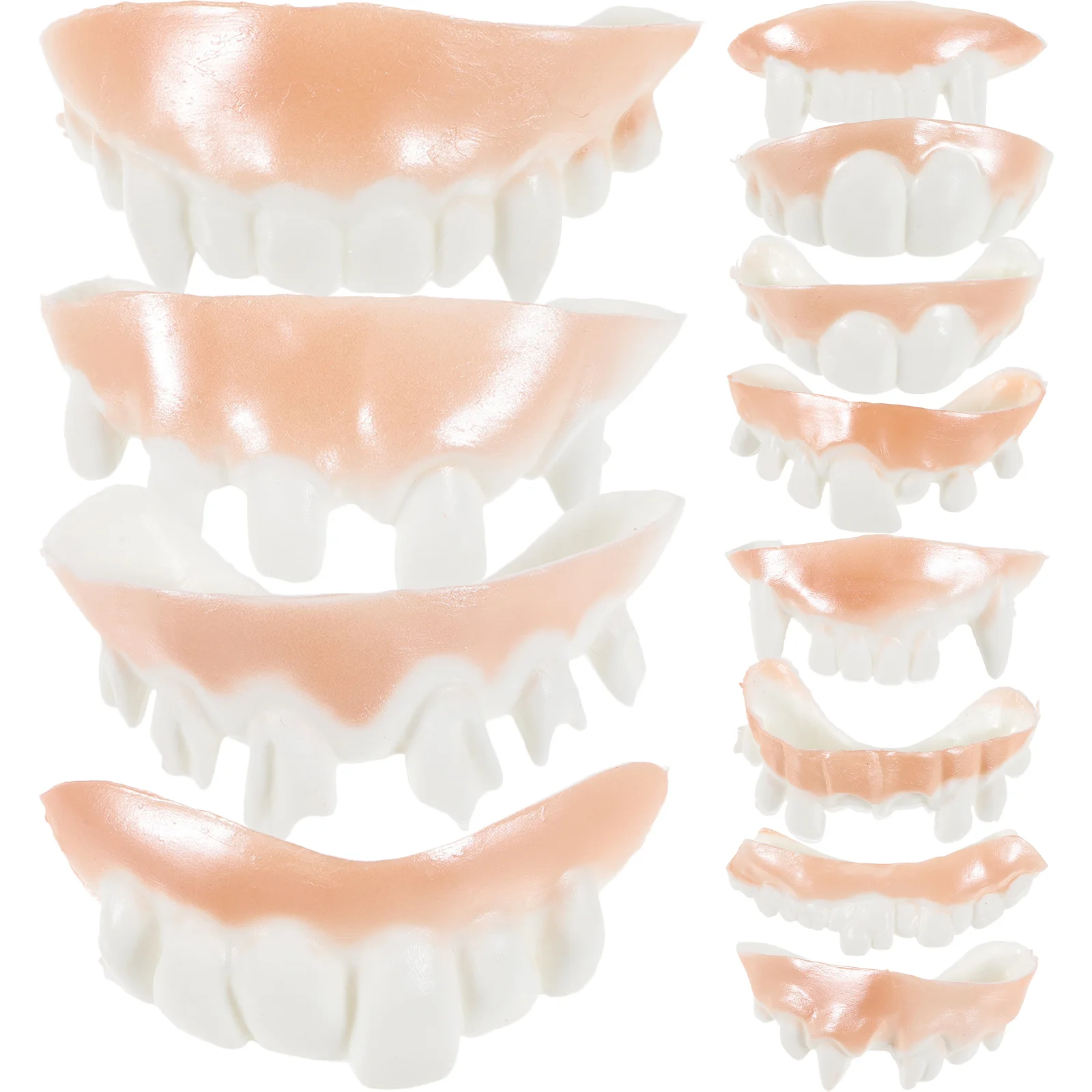 24 Pcs Denture Halloween Dentures Fake Teeth Vampire Pvc Braces For Tooth Ugly Costumes