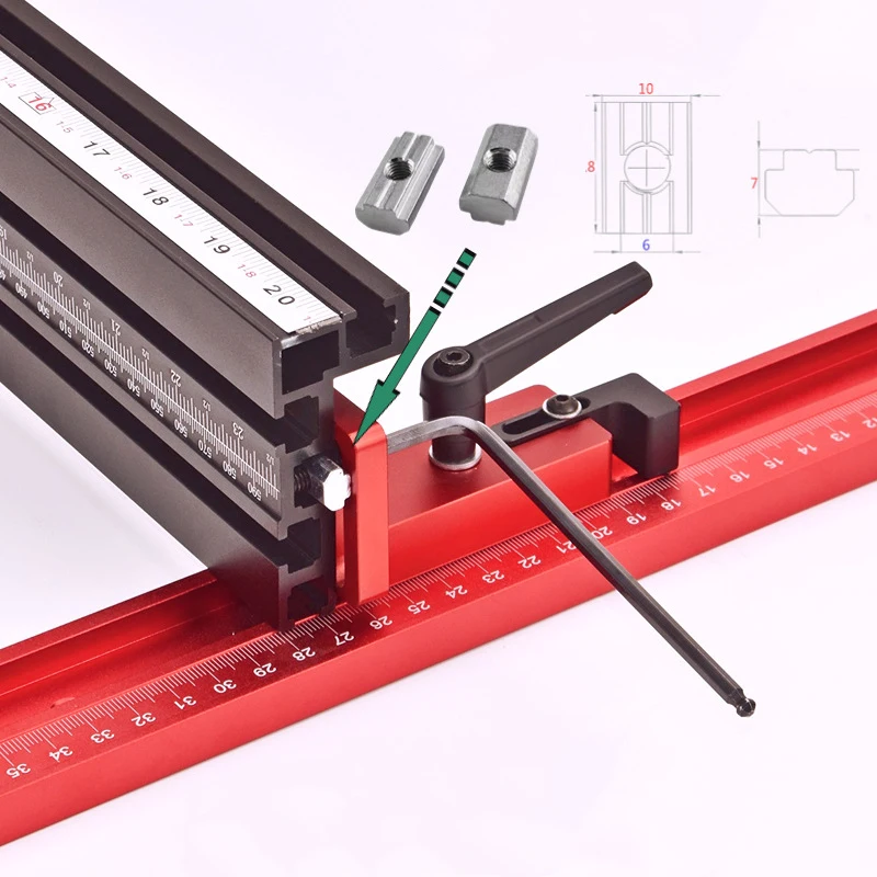 45 Type Miter Track Stop Metal T-Track Stop Tool Durable Woodworking T-Track Slot Backing Connector T-Track Limiter Device