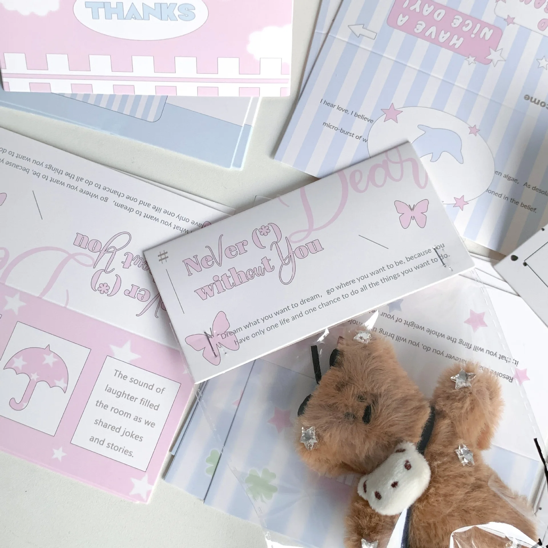 10 Pcs/Pack Cute Korean Style Packaging Card Head Idol Photo Card Package Supplies Gift Packaging Decoration Card Bow Butterfly